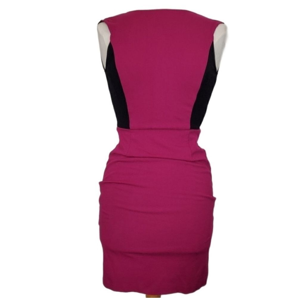 Kenneth Cole Womens Dress Size 0 Pink Stretch Round Neck Classic Evening Sheath